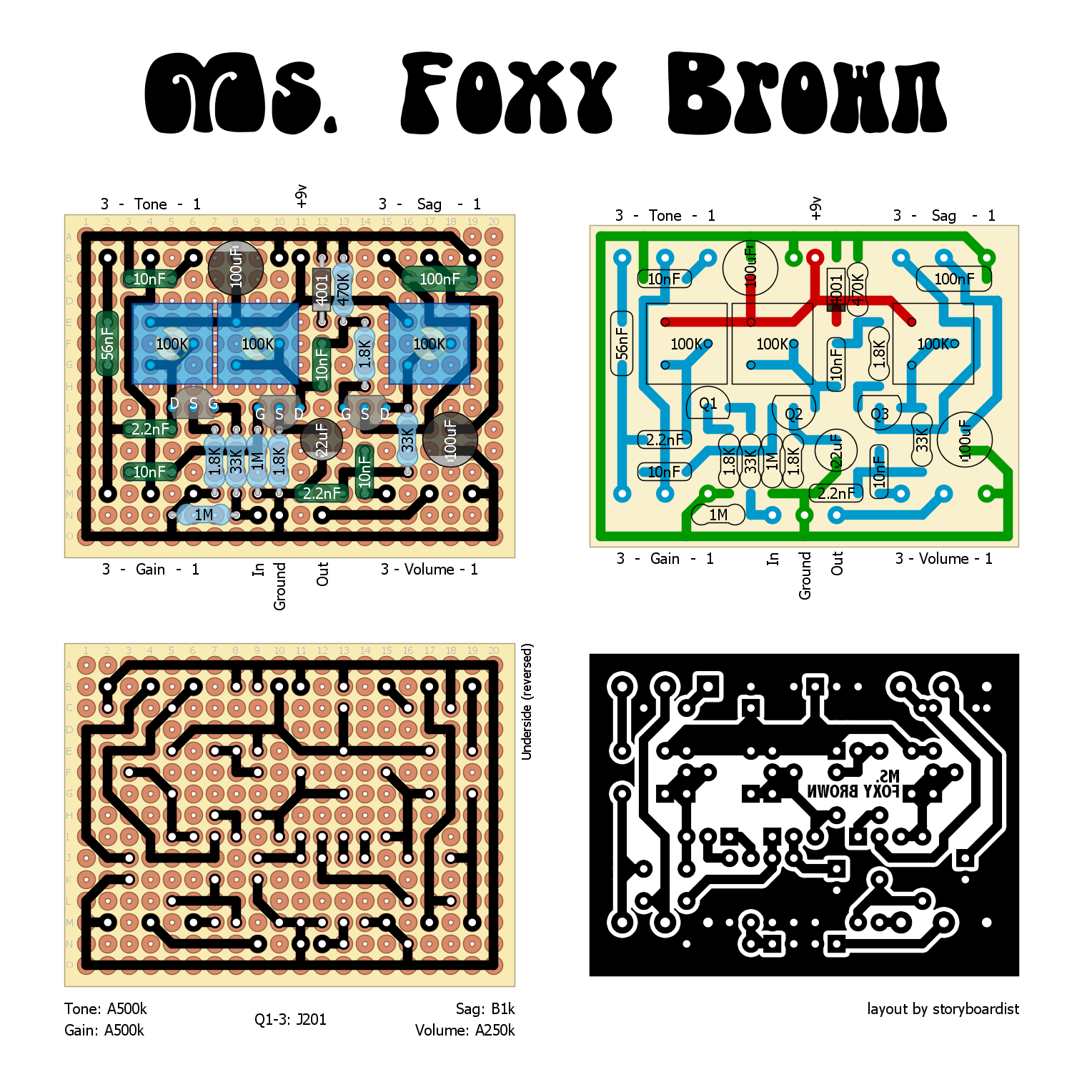 Perf and PCB Effects Layouts: Menatone Ms. Foxy Brown